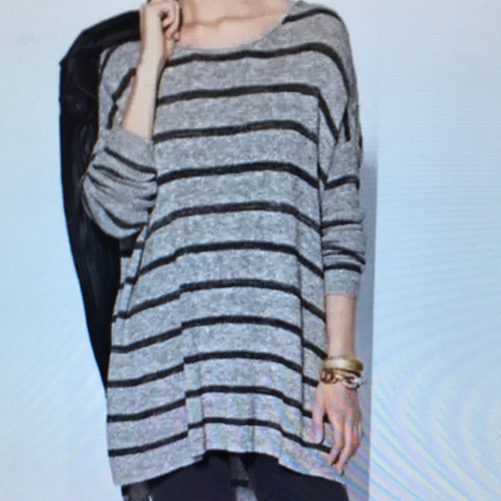 Gray and Black Striped Sweater